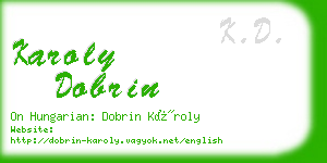 karoly dobrin business card